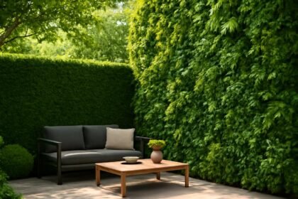 Stílusos zöld falak és térelválasztók a kertben
