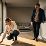 Egy pár dönt a padlófűtés és a radiátor között az otthonukban.